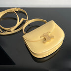 CELINE TRIOMPHE SHINY CALFSKIN HANDBAG 18 YELLOW PASTEL