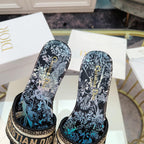 DIOR CD Mule Dway Slide 10mm Multi-motifs Style 4