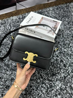CELINE TRIOMPHE TEEN 18 BLACK COWHIDE LEATHER