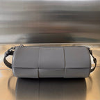 BOTTEGA VENETA CYLINDER CASSETTE 30 IN LAVA GRAY CALFSKIN