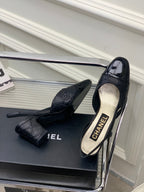 CHANEL HIGH SLINGBACKS 65 BLACK CALFSKIN