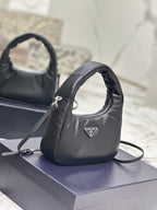 PRADA HOBO BAG 21 IN BLACK SOFT LAMBSKIN