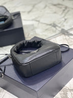 PRADA HOBO BAG 21 IN BLACK SOFT LAMBSKIN