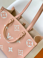 LOUIS VUITTON ONTHEGO MM 35CM LIGHT PINK WHITE