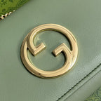 GUCCI BLONDIE SHOULDER BAG 21 IN GREEN CALFSKIN GOLD HARDWARE