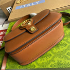 GUCCI BLONDIE 23 TOP-HANDLE BAG CINNAMON BROWN CALFSKIN