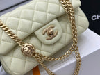 CHANEL SMALL 20 FLAP BAG IN NEON YELLOW CALFSKIN GOLD HARDWARE