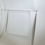 BOTTEGA VENETA SMALL CYLINDER CASSETTE 21 IN WHITE CALFSKIN