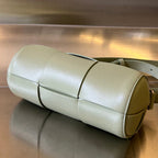 BOTTEGA VENETA SMALL CYLINDER CASSETTE 21 IN TRAVERTINE CALFSKIN