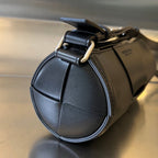 BOTTEGA VENETA SMALL CYLINDER CASSETTE 21 IN BLACK CALFSKIN