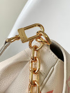 LOUIS VUITTON FAVORITE BAG 24 IN BEIGE MIX PINK MONOGRAM SOFT GRAINED COWHIDE