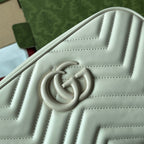 GUCCI MARMONT SHOULDER BAG 24 IN WHITE CALFSKIN