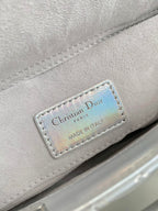 DIOR D-JOY BAG 22 IN SILVER LAMBSKIN