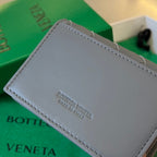 BOTTEGA VENETA INTRECCIATO BUSINESS 11 GRAY CALFSKIN CARD CASE