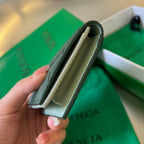 BOTTEGA VENETA INTRECCIATO BUSINESS 11 EMERALD GREEN CALFSKIN CARD CASE