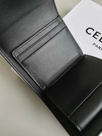 CELINE TRIPHOME 10 TRIFOLD WALLET CALFSKIN BLACK