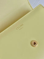 CELINE TRIPHOME 10 TRIFOLD WALLET CALFSKIN YELLOW PASTEL