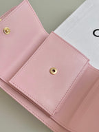 CELINE TRIPHOME 10 TRIFOLD WALLET CALFSKIN PINK PASTEL