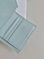 CELINE TRIPHOME 10 TRIFOLD WALLET CALFSKIN BLUE PASTEL