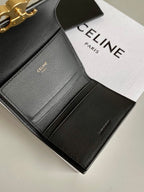 CELINE TRIOMPHE 9 WALLET TWO-IN-ONE BLACK CALFSKIN