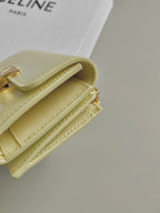 CELINE TRIOMPHE 9 WALLET TWO-IN-ONE YELLOW PASTEL CALFSKIN