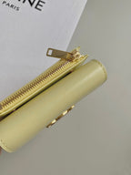 CELINE TRIOMPHE 9 WALLET TWO-IN-ONE YELLOW PASTEL CALFSKIN