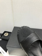 CHANEL MARY JANE WEDGE BLACK LAMBSKIN
