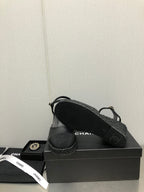 CHANEL MARY JANE WEDGE BLACK LAMBSKIN