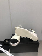 CHANEL MARY JANE WEDGE WHITE LAMBSKIN