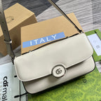 GUCCI SMALL 27 HANDBAG IN WHITE CALFSKIN