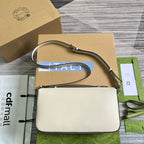 GUCCI SMALL 27 HANDBAG IN WHITE CALFSKIN