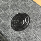 GUCCI CLASP CLUTCH 20 IN BLACK CANVAS AND CALFSKIN