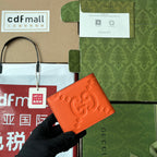 GUCCI WALLET 11 IN ORANGE EMBOSSED CALFSKIN