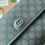 GUCCI OPHIDIA BELT BAG 24 IN DARK GREY  CALFSKIN