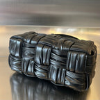 BOTTEGA VENETA SMALL BRICK CASSETTE 23 IN BLACK SOFT LAMBSKIN