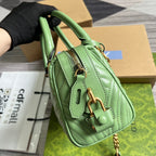GUCCI MARMONT MATELASSE 27 HANDBAG LIGHT GREEN CALFSKIN