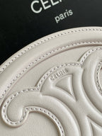 CELINE SMOOTH CALFSKIN 16 OVAL WHITE BAG