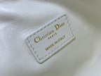 DIOR TRAVEL NOMAD POUCH 22 IN WHITE MACROCANNAGE LAMBSKIN GOLD HARDWARE