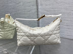 DIOR TRAVEL NOMAD POUCH 22 IN WHITE MACROCANNAGE LAMBSKIN GOLD HARDWARE
