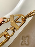 LOUIS VUITTON COUSSIN PM 26 IN BROWN MONOGRAM EMBOSSED LAMBSKIN GOLD HARDWARE