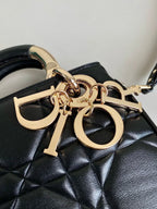 DIOR MINI LADY 19 BAG IN BLACK LAMBSKIN