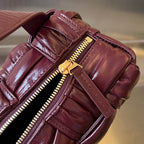 BOTTEGA VENETA SMALL BRICK CASSETTE 23 IN WINE RED SOFT LAMBSKIN
