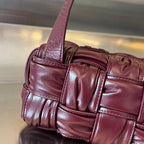 BOTTEGA VENETA SMALL BRICK CASSETTE 23 IN WINE RED SOFT LAMBSKIN