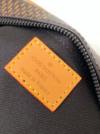 LOUIS VUITTON MINI SOFT TRUNK 18 IN BROWN DAMIER EBENE COATED CANVAS BLACK CHAIN