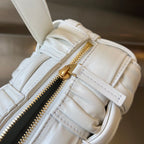 BOTTEGA VENETA SMALL BRICK CASSETTE 23 IN WHITE SOFT LAMBSKIN