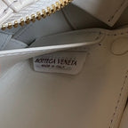 BOTTEGA VENETA SMALL BRICK CASSETTE 23 IN WHITE SOFT LAMBSKIN