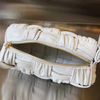 BOTTEGA VENETA SMALL BRICK CASSETTE 23 IN WHITE SOFT LAMBSKIN