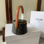 CELINE NINA MINAUDIERE 13 IN BLACK TRIOMPHE CANVAS GOLD HARDWARE