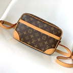 LOUIS VUITTON TROCADERO MINI MESSENGER BAG 23 IN BEIGE AND BROWN MONOGRAM COATED CANVAS