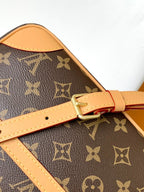 LOUIS VUITTON TROCADERO MINI MESSENGER BAG 23 IN BEIGE AND BROWN MONOGRAM COATED CANVAS